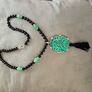 Kenneth Jay Lane Oriental Jade Necklace